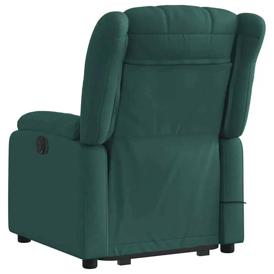Fauteuil inclinable de massage Vert foncé Tissu - 5