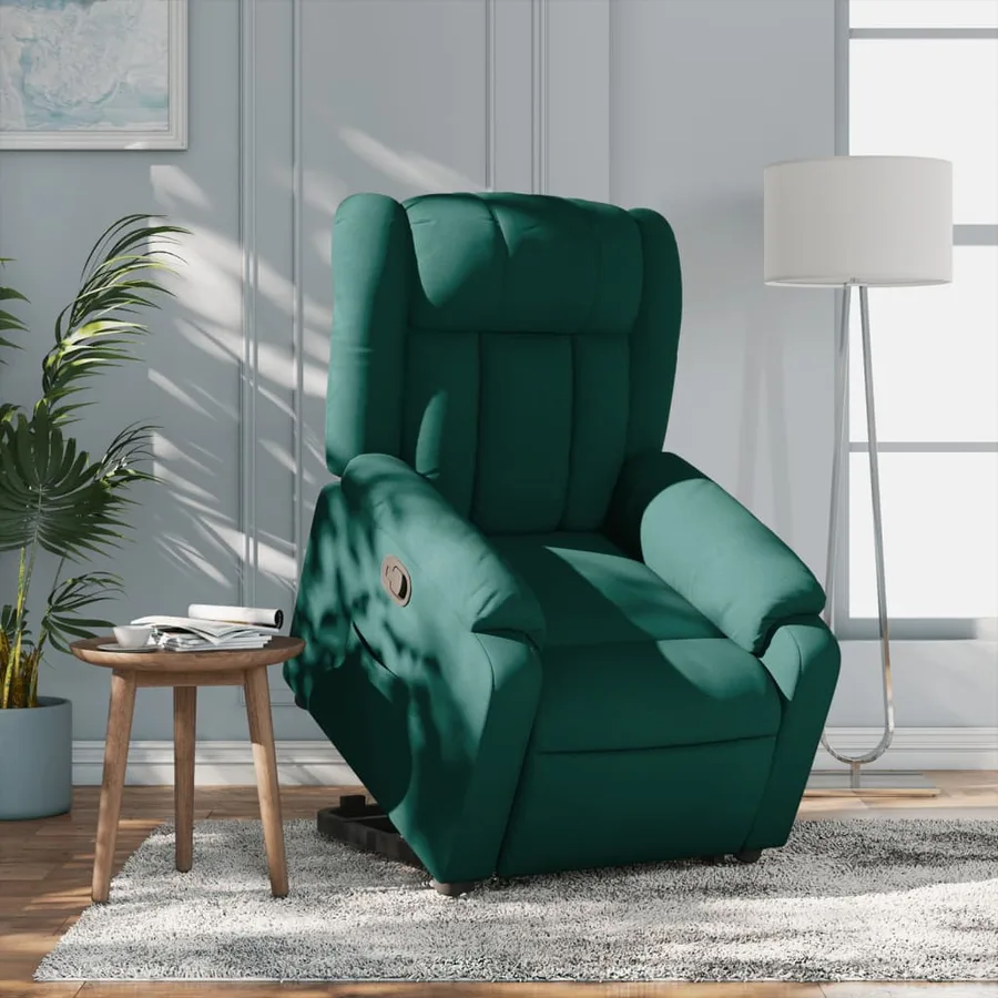 Fauteuil inclinable vert foncé tissu - 15