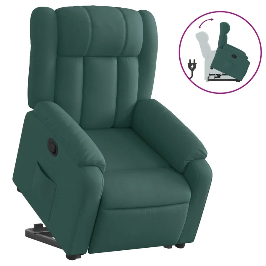 Fauteuil inclinable vert foncé tissu - 2