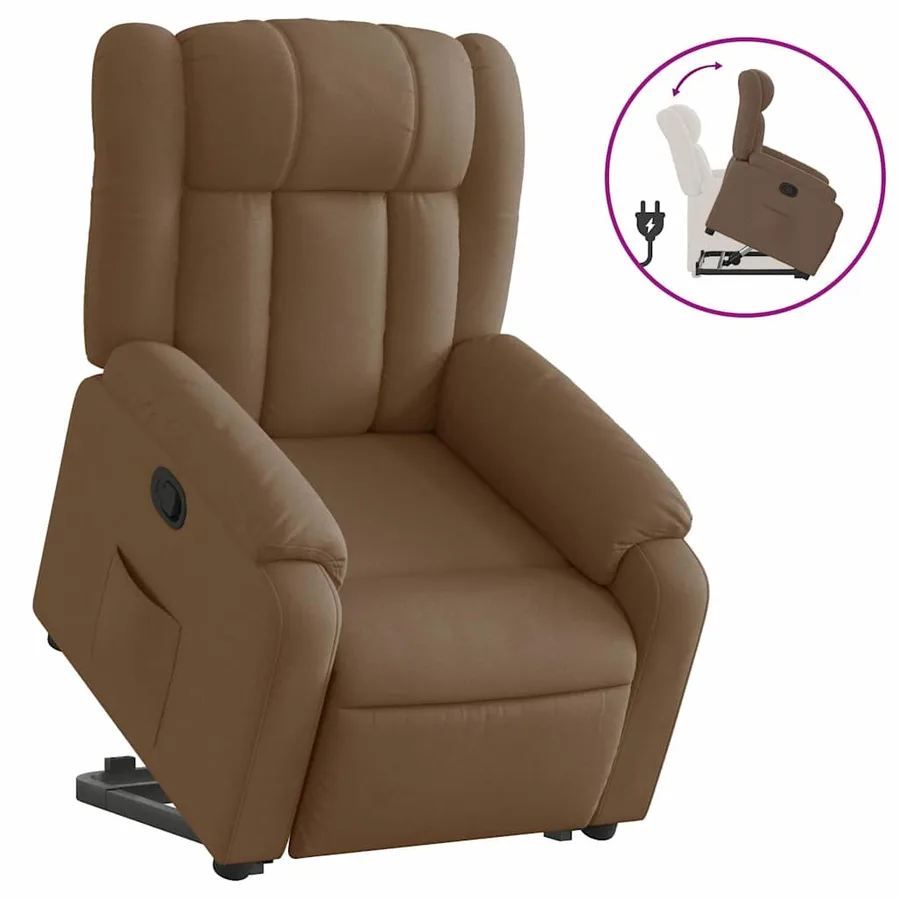 Fauteuil inclinable Marron Tissu - 2