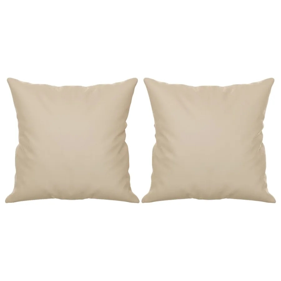 Canapé 2 places avec oreillers crème 120 cm tissu microfibre - 5