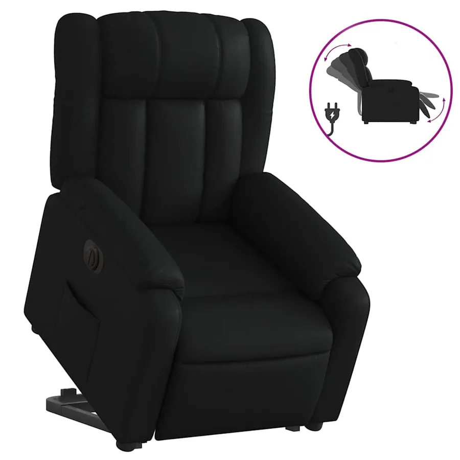Fauteuil inclinable électrique noir similicuir - 2