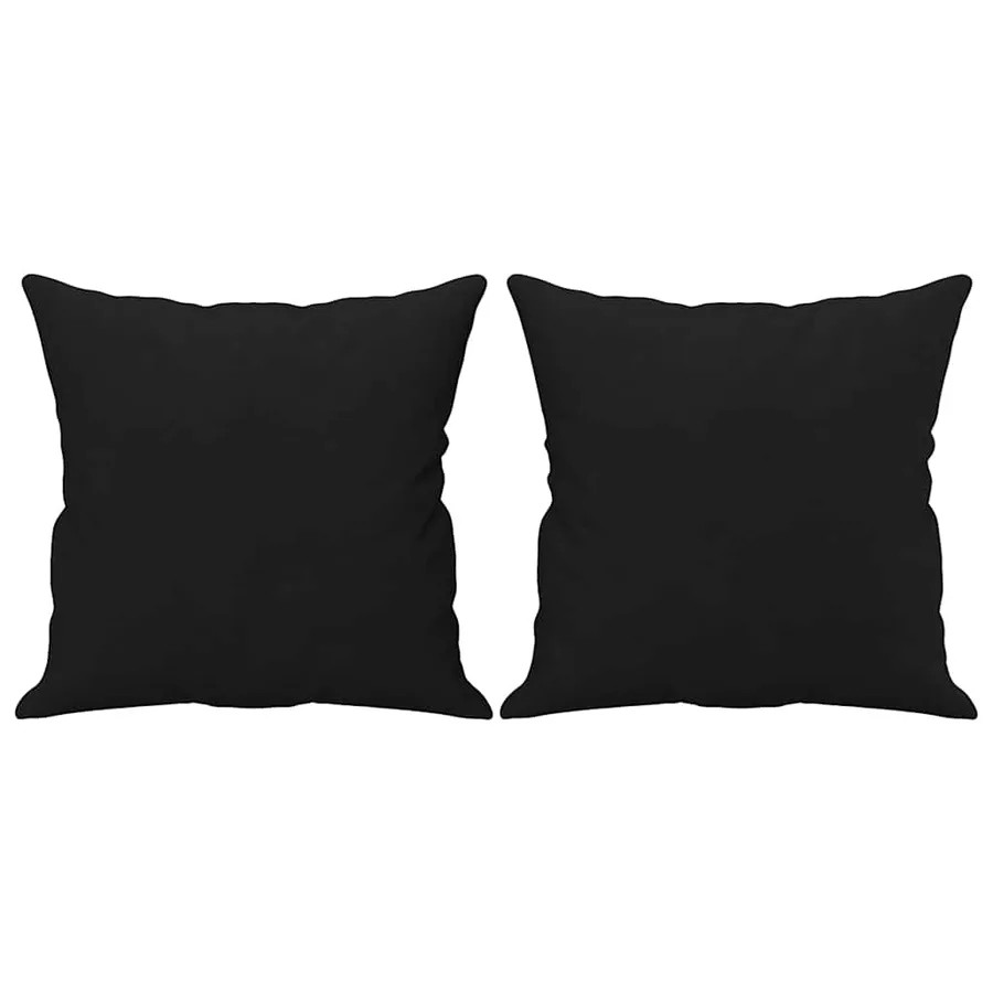 Canapé 2 places avec oreillers noir 140 cm tissu microfibre - 5