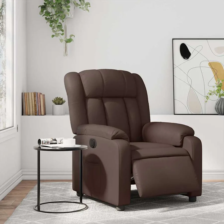 Fauteuil inclinable électrique Marron Similicuir - 16