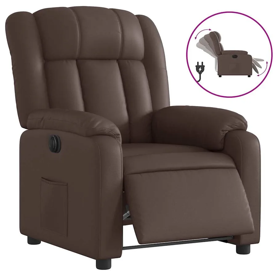 Fauteuil inclinable électrique Marron Similicuir - 2