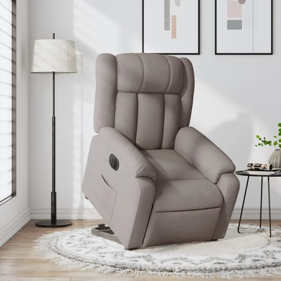 Fauteuil inclinable électrique taupe tissu - 16