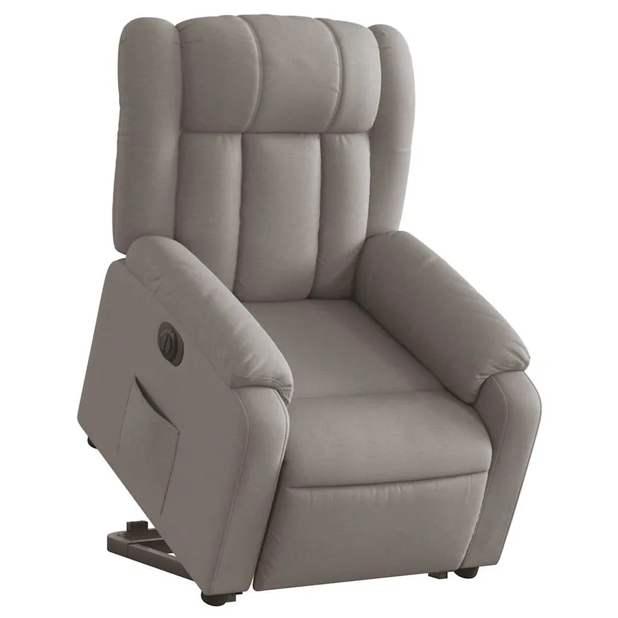 Fauteuil inclinable électrique taupe tissu - 3