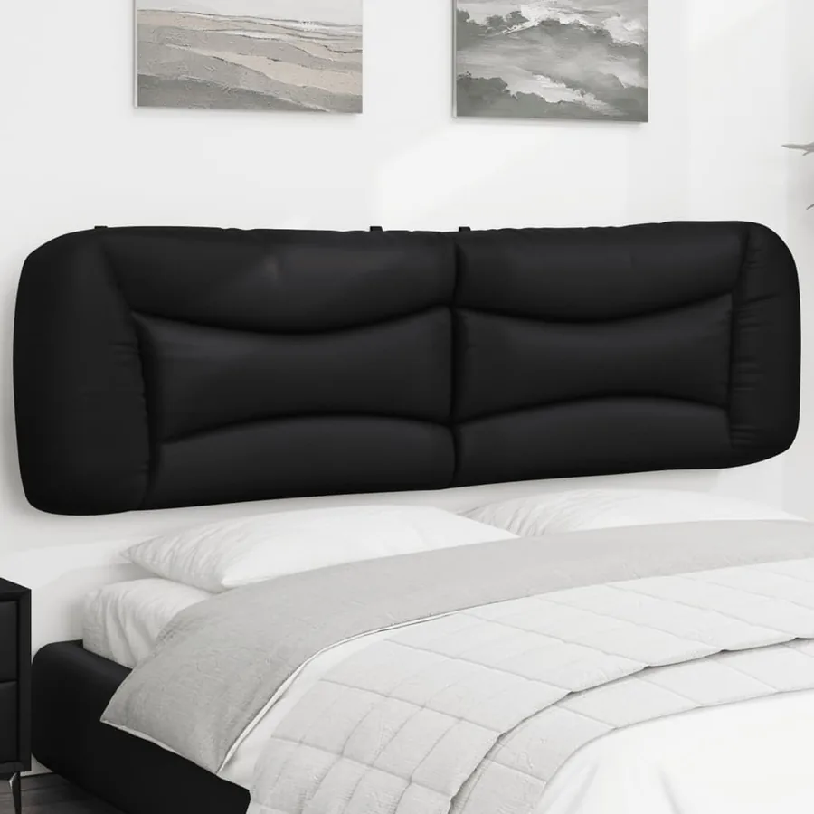 Coussin de tête de lit Hvar noir 180 cm similicuir