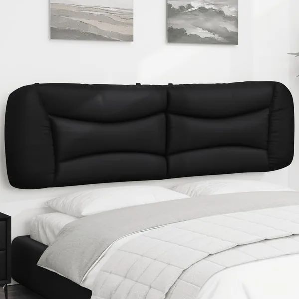 Coussin de tête de lit Hvar noir 180 cm similicuir