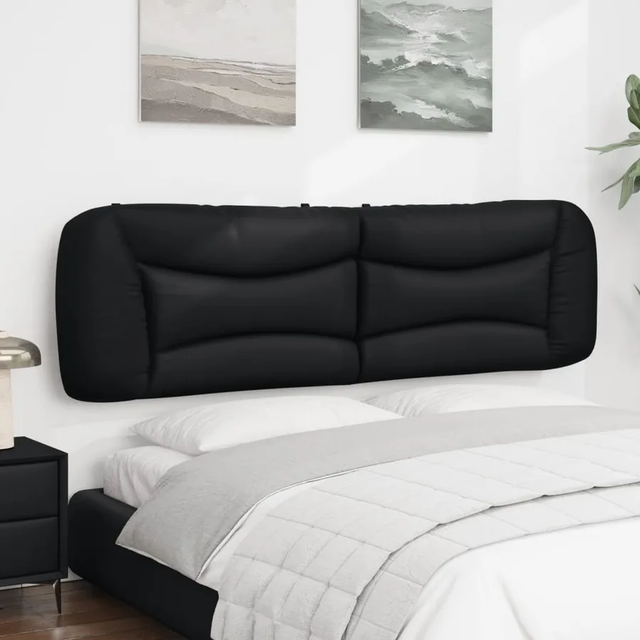Coussin de tête de lit Hvar noir 180 cm similicuir - 4