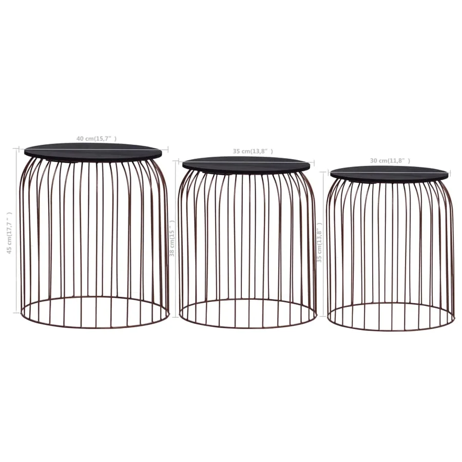 Table basse 3 pcs Cuivre - 11