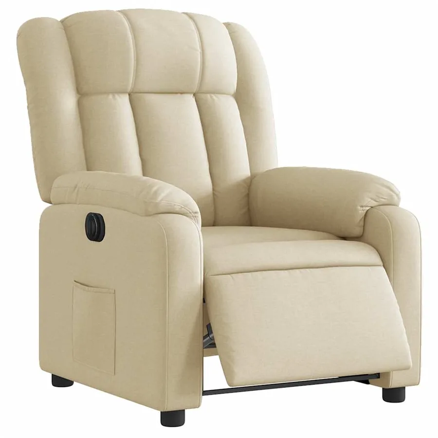 Fauteuil inclinable électrique Crème Tissu - 3