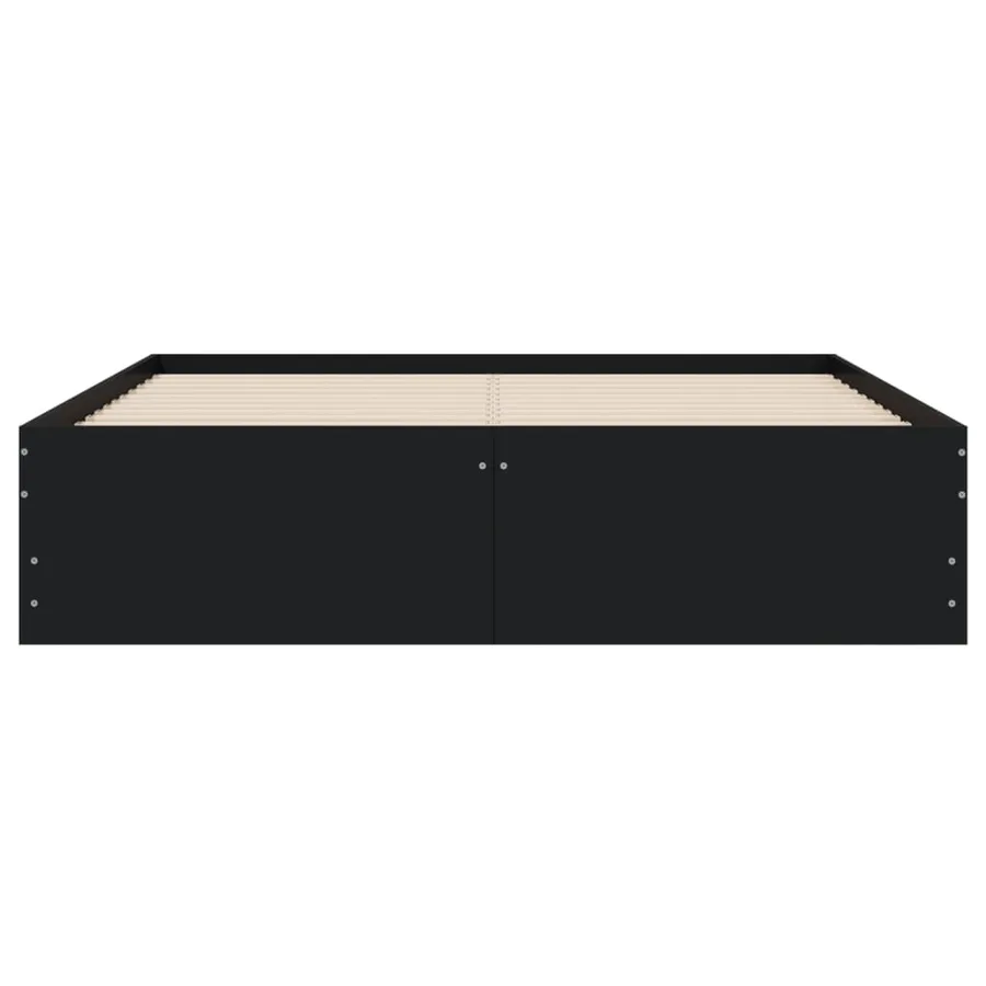 Cadre de lit avec tiroirs sans matelas noir 120x200 cm - 6