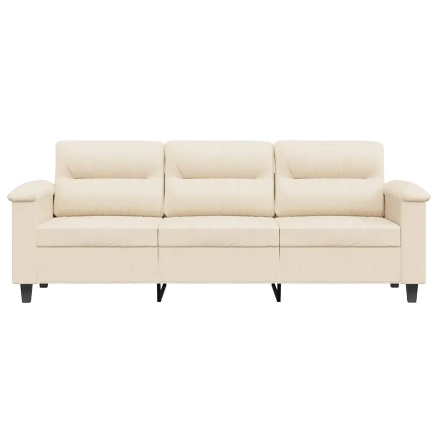 Canapé à 3 places Beige 180 cm Tissu microfibre - 4