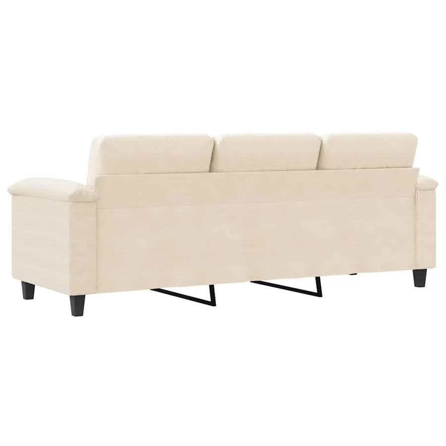 Canapé à 3 places Beige 180 cm Tissu microfibre - 6