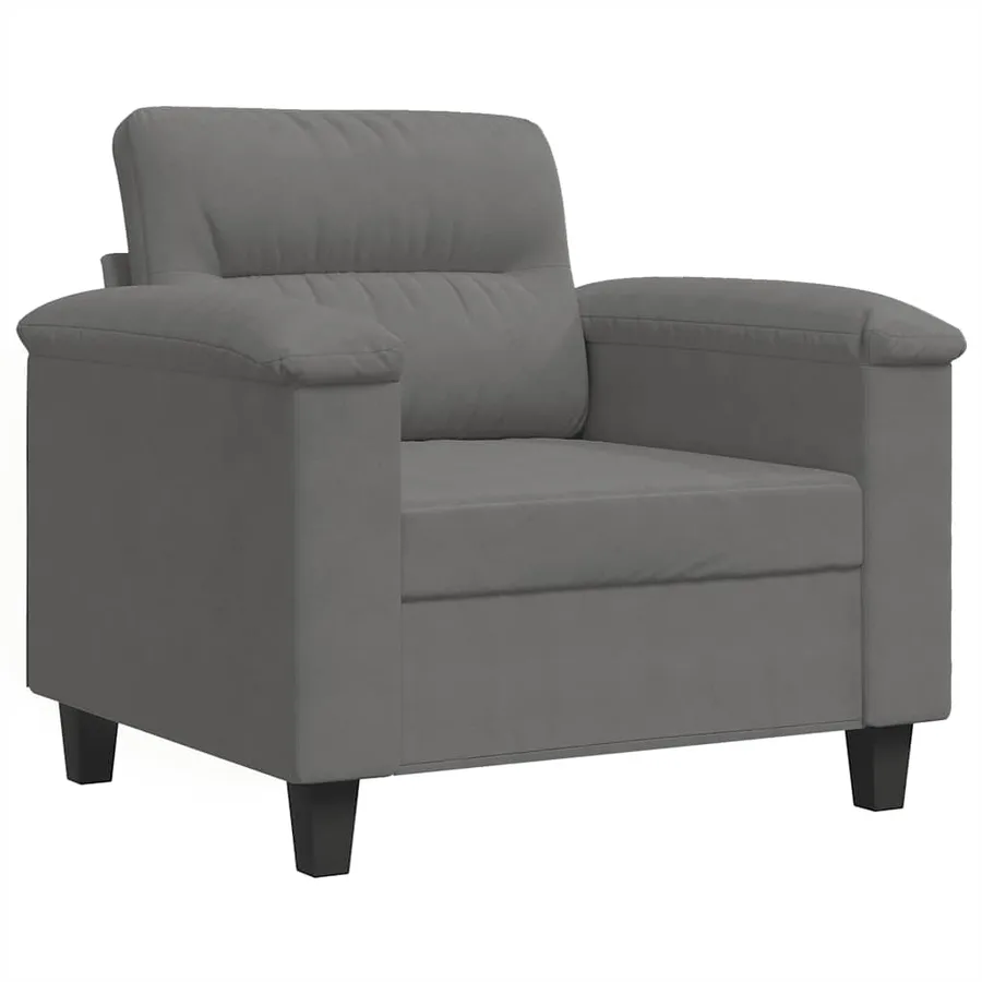 Fauteuil gris foncé 60 cm tissu microfibre - 2