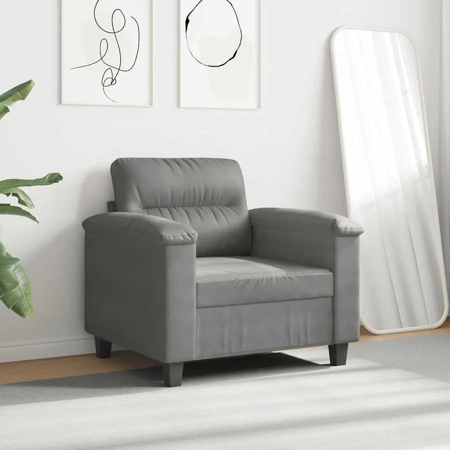 Fauteuil gris foncé 60 cm tissu microfibre - 3
