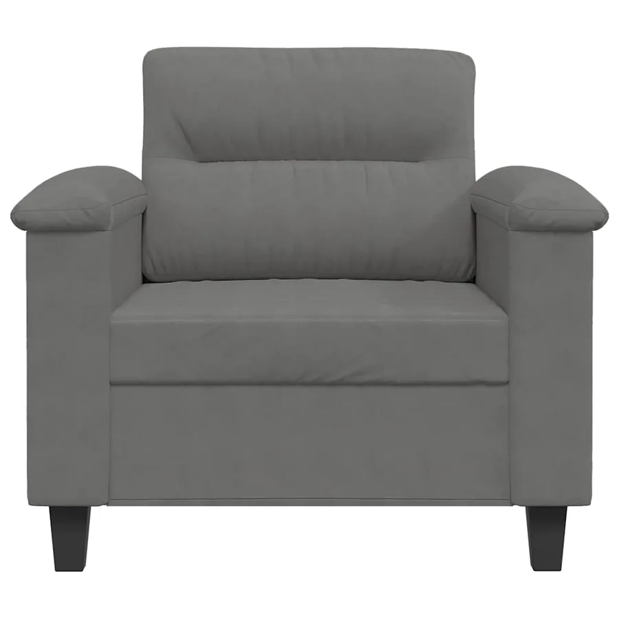Fauteuil gris foncé 60 cm tissu microfibre - 4