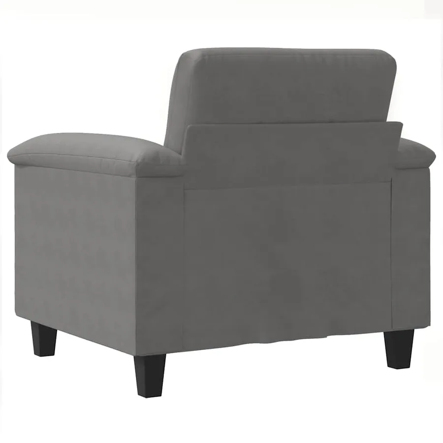 Fauteuil gris foncé 60 cm tissu microfibre - 6