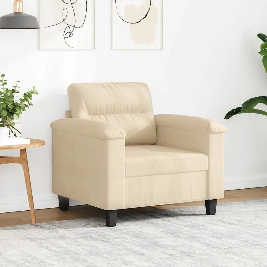 Chaise de canapé crème 60 cm tissu microfibre