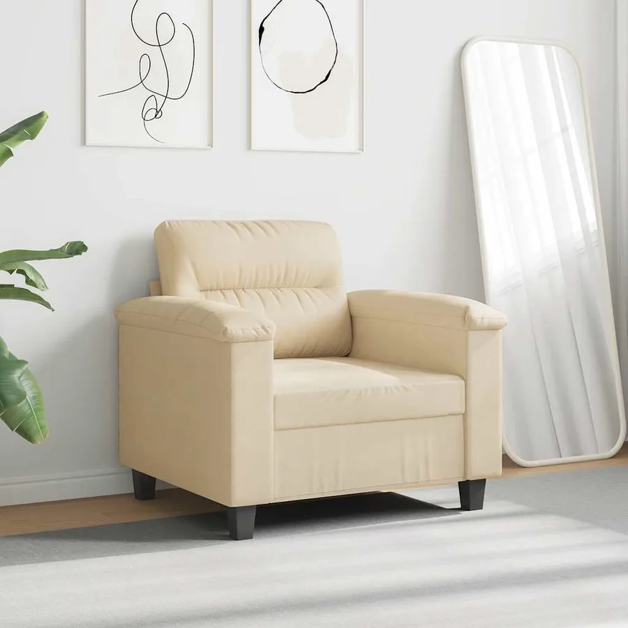 Chaise de canapé crème 60 cm tissu microfibre - 3