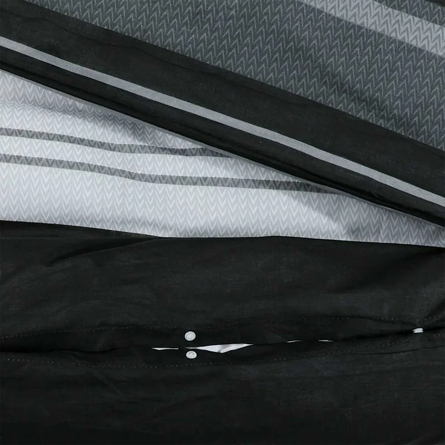 Ensemble de housse de couette noir et blanc 140x200 cm Coton - 4