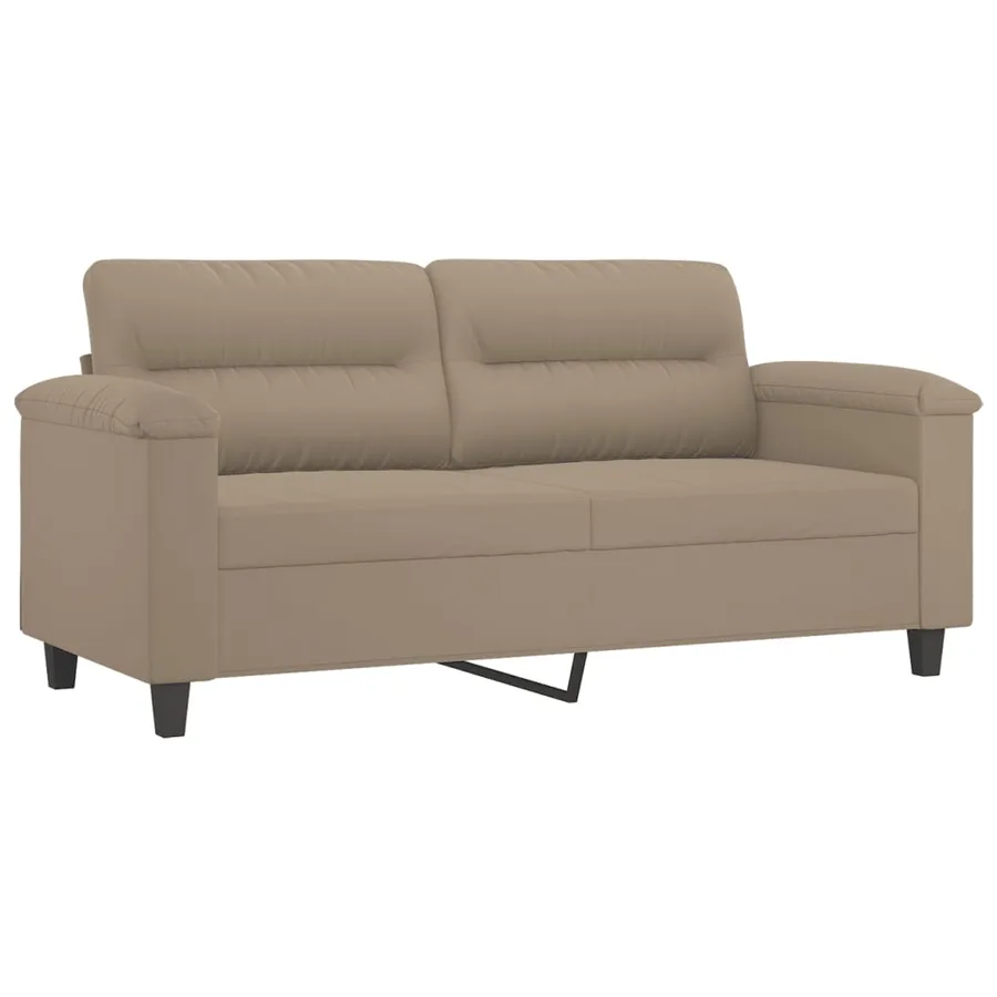 Ensemble de canapés 3 pcs avec coussins Taupe Tissu microfibre - 4