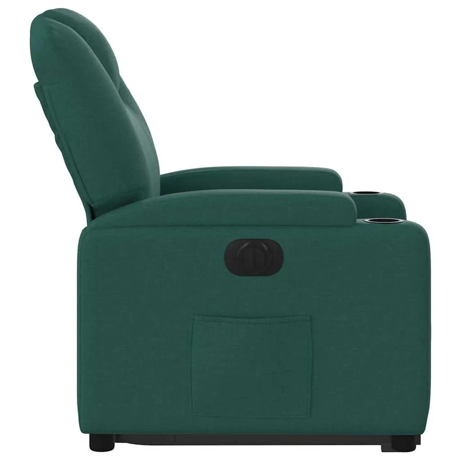 Fauteuil inclinable électrique vert foncé tissu - 10