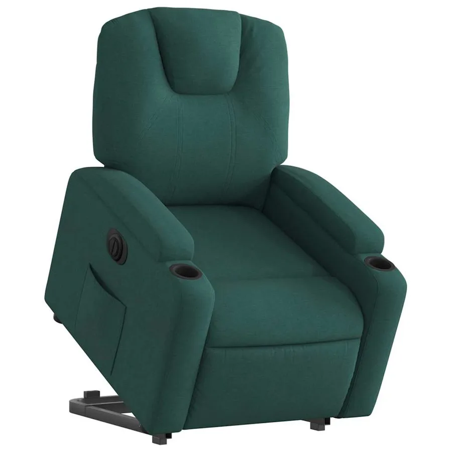 Fauteuil inclinable électrique vert foncé tissu - 3