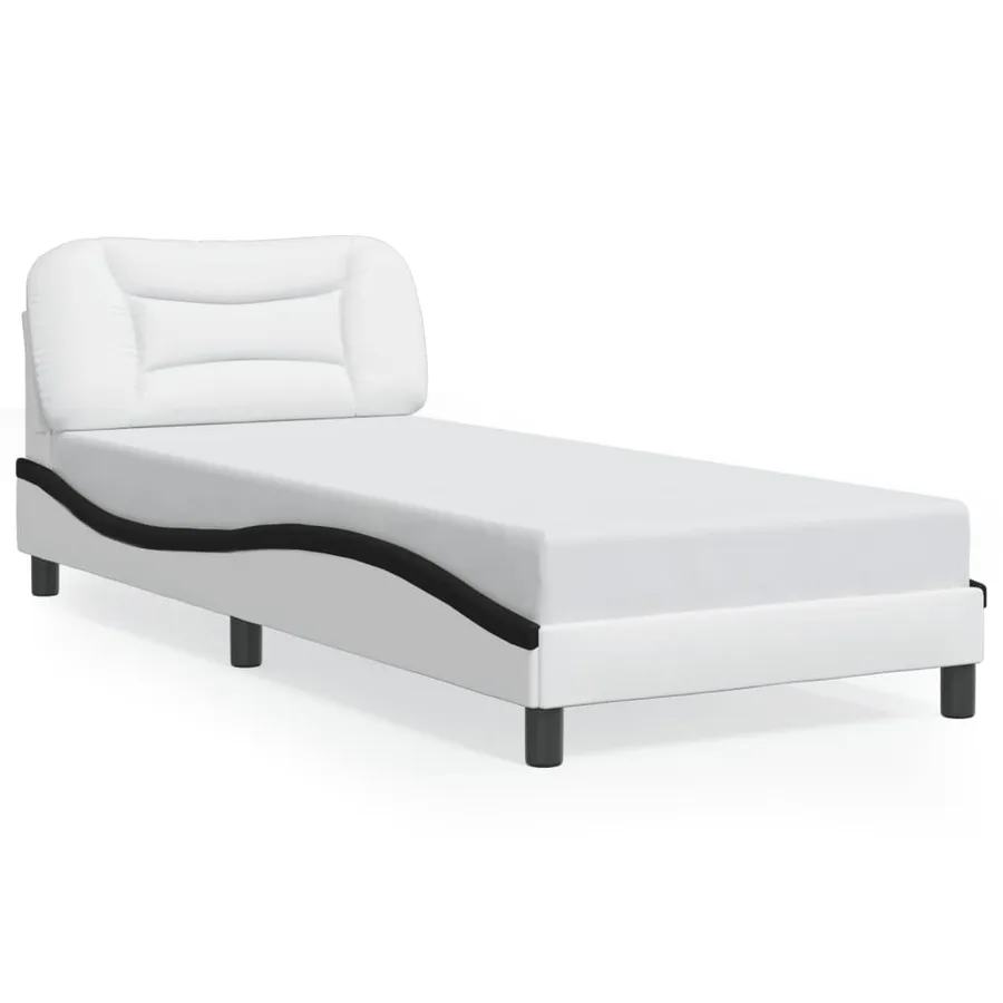 Cadre de lit avec LED sans matelas Hvar blanc et noir 80x200 cm - 5