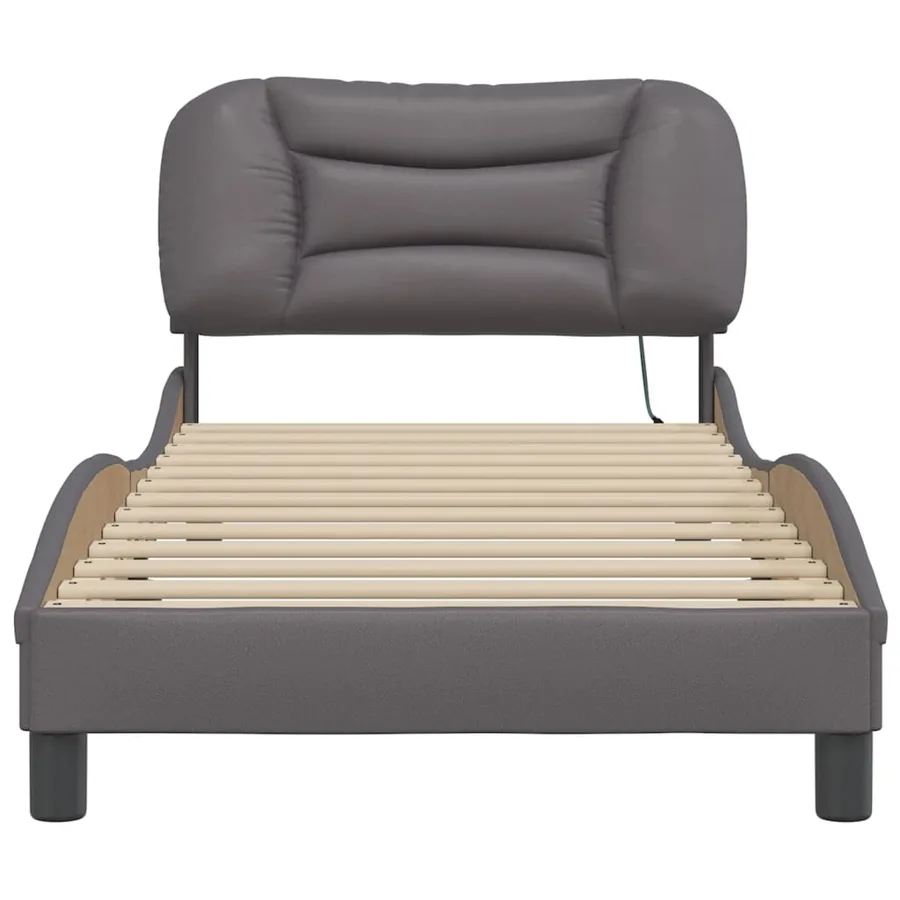 Cadre de lit avec LED sans matelas Hvar gris 90x200 cm - 6
