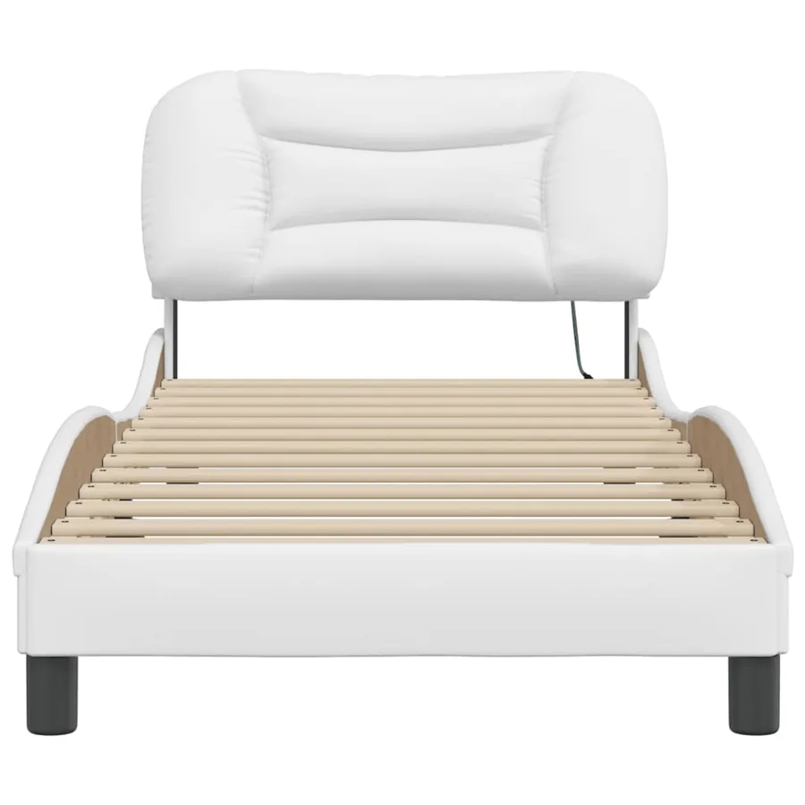Cadre de lit avec LED sans matelas Hvar blanc 80x200 cm - 6