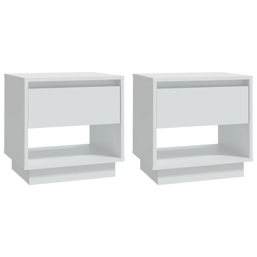 Tables de chevet 2 pcs Blanc 45x34x44 cm bois d'ingénierie - 2
