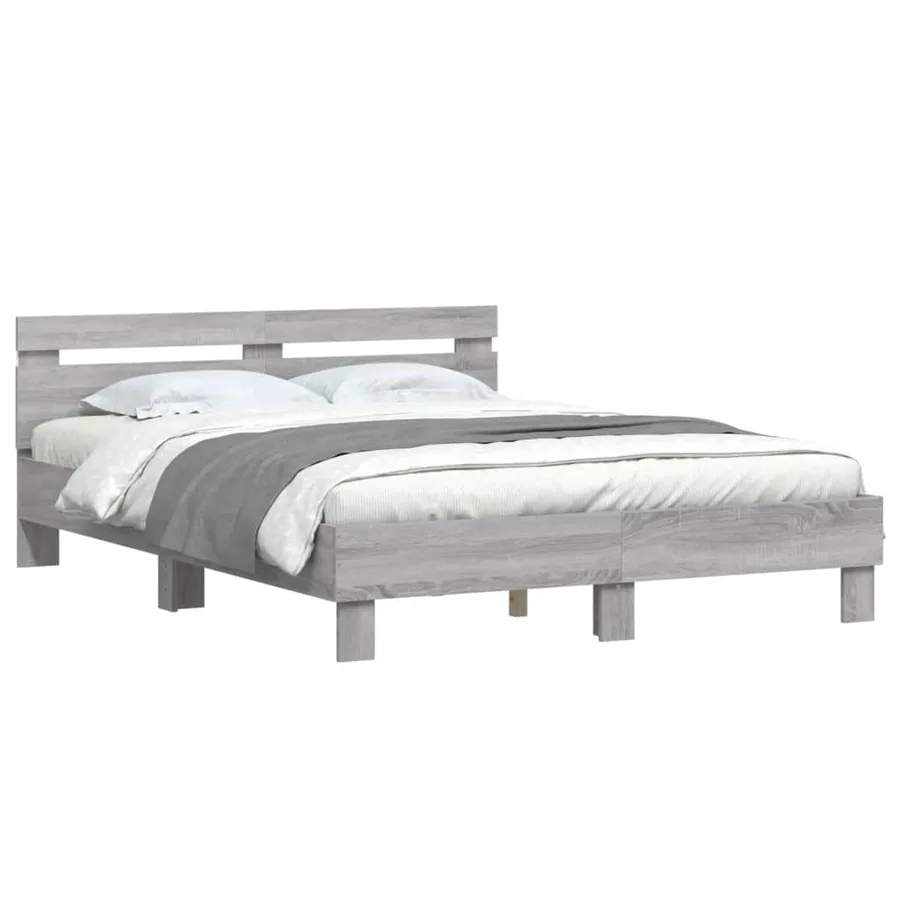 Cadre de lit avec LED sans matelas sonoma gris 140x200 cm - 3