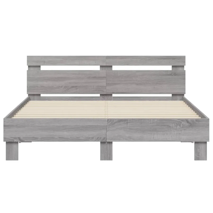 Cadre de lit avec LED sans matelas sonoma gris 140x200 cm - 7