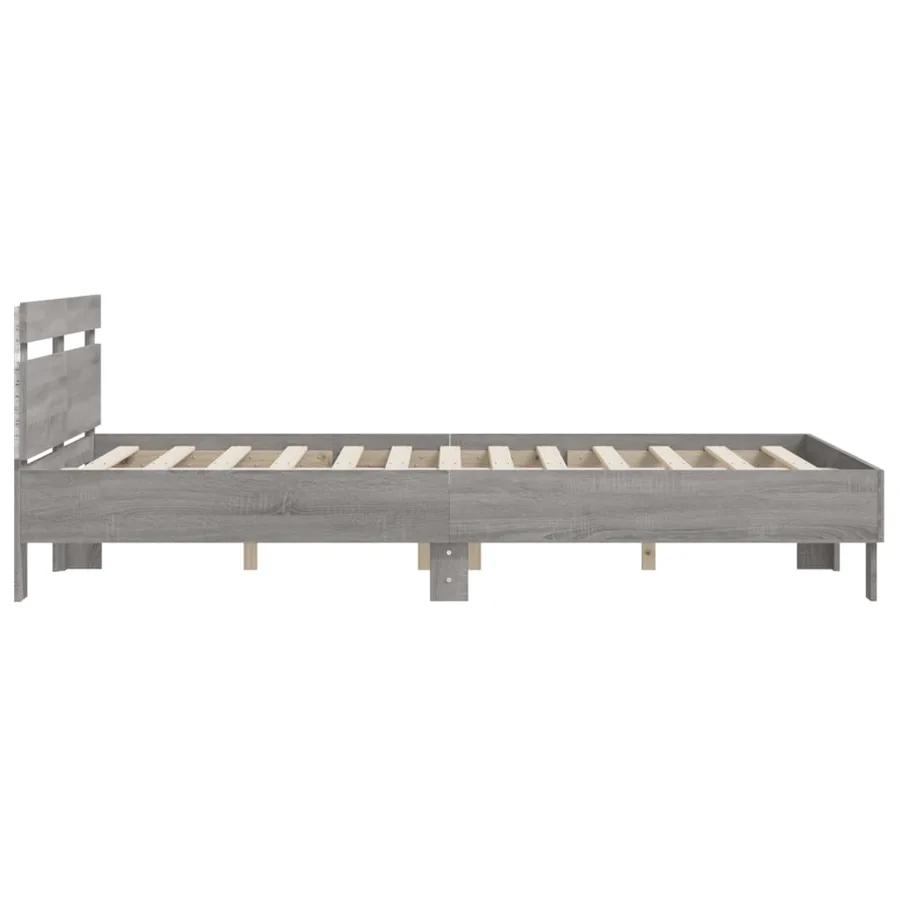 Cadre de lit avec LED sans matelas sonoma gris 140x200 cm - 8