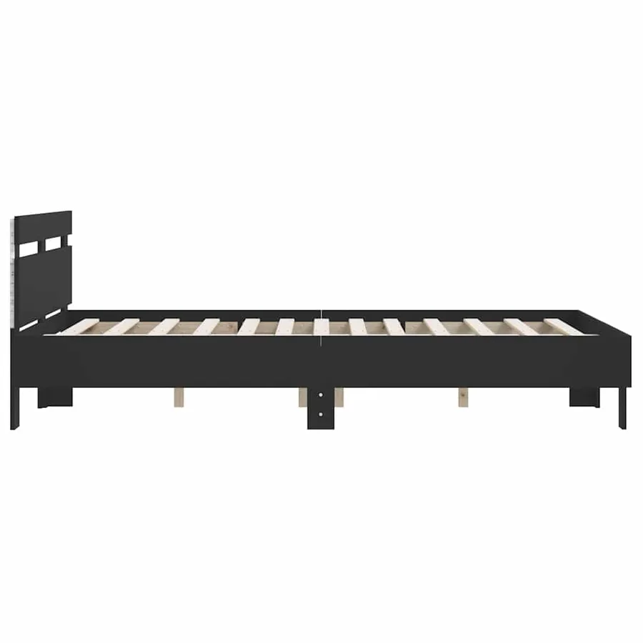 Cadre de lit avec LED sans matelas noir 140x200 cm - 8