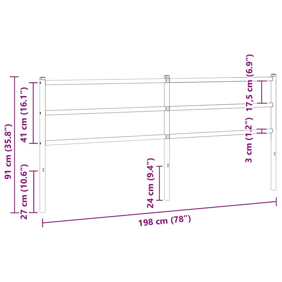 Tête de lit de remplacement métal noir 193 cm - 5