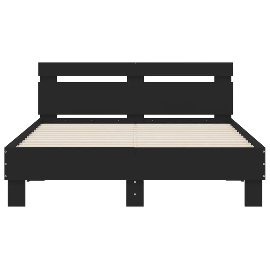 Cadre de lit sans matelas noir 135x190 cm - 5