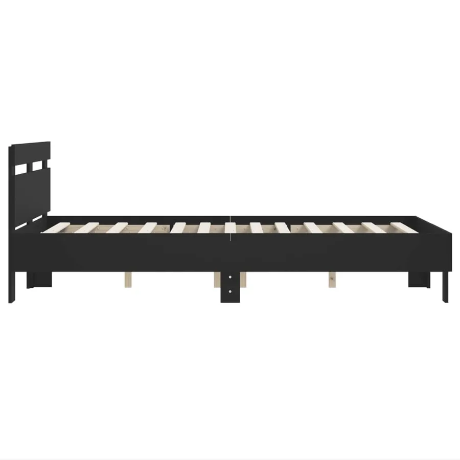 Cadre de lit sans matelas noir 135x190 cm - 6