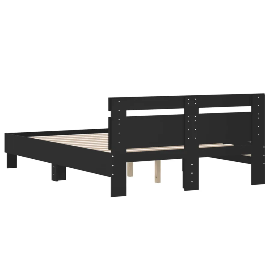 Cadre de lit sans matelas noir 135x190 cm - 7