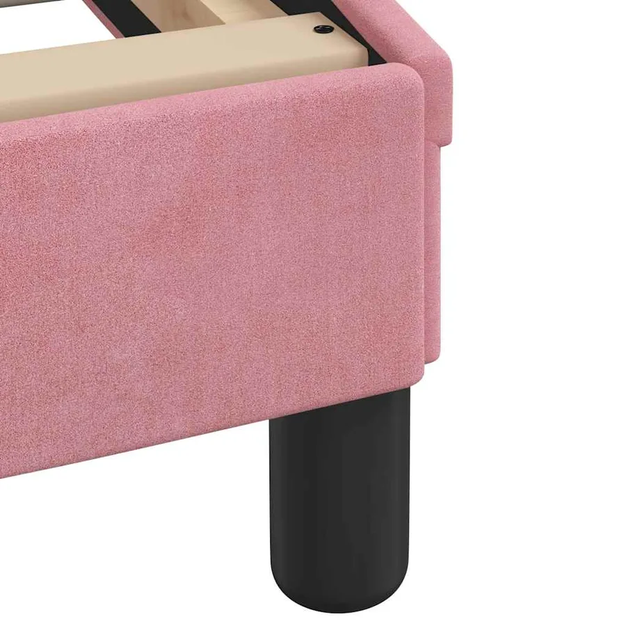 Lit avec matelas Dover rose 160x200 cm velours - 6