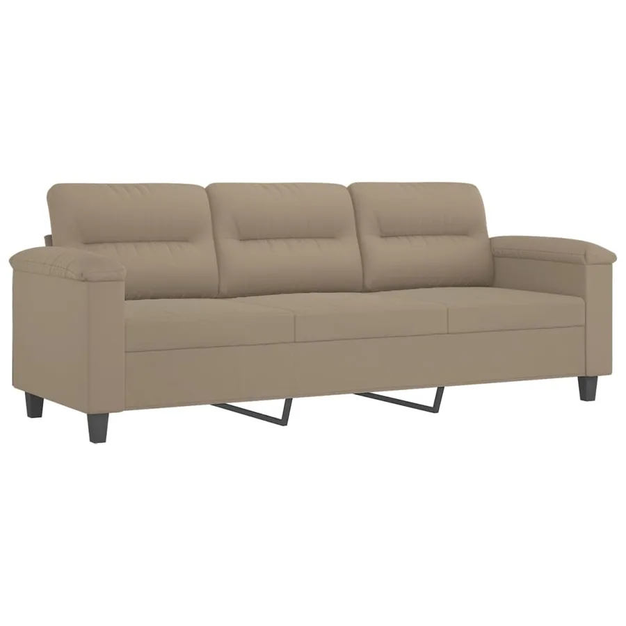 Ensemble de canapés 4 pcs avec coussins taupe tissu microfibre - 5