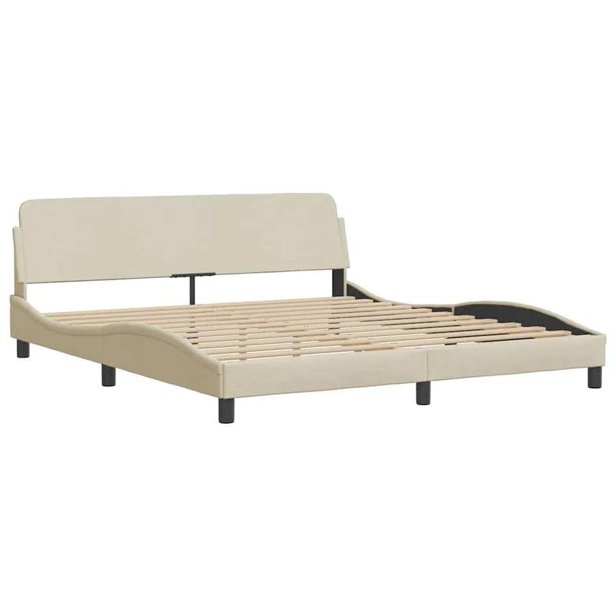 Lit avec matelas Dover crème 160x200 cm tissu - 4