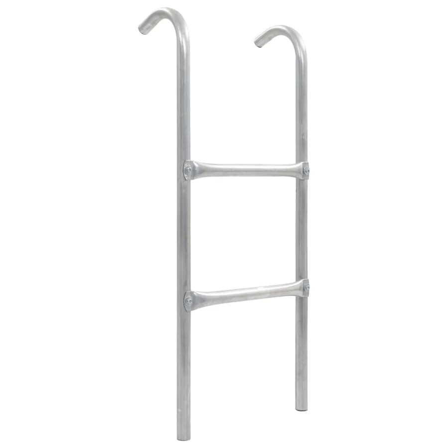 Échelle de trampoline à 2 marches Acier Argenté 72 cm (Convient pour une Hauteur de 65 cm)