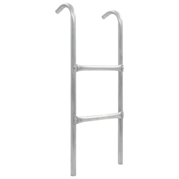 Échelle de trampoline à 2 marches Acier Argenté 72 cm (Convient pour une Hauteur de 65 cm)