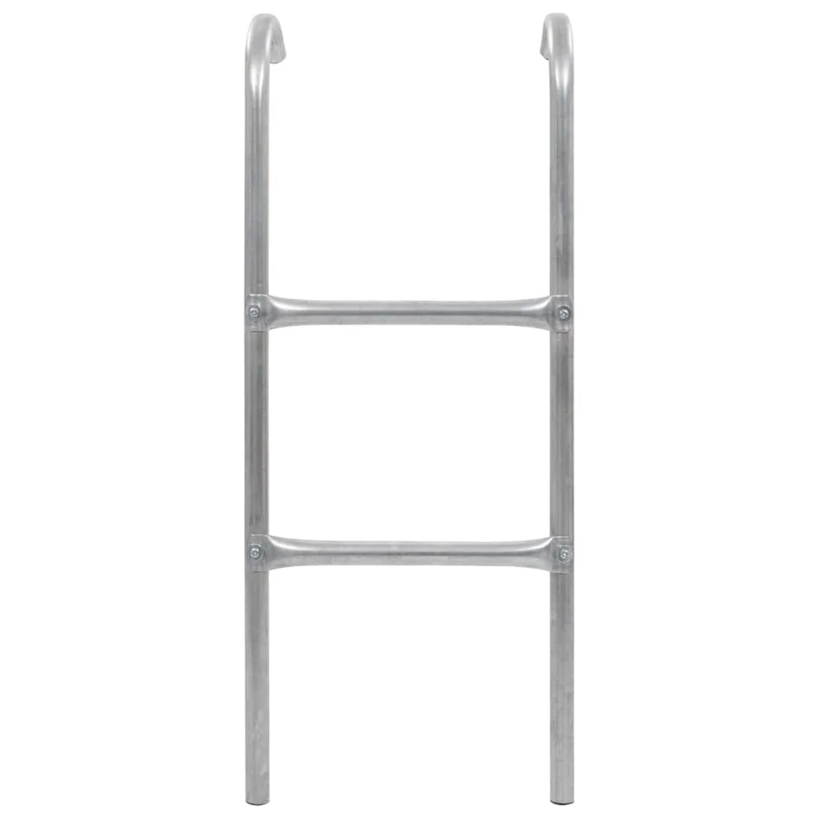 Échelle de trampoline à 2 marches Acier Argenté 72 cm (Convient pour une Hauteur de 65 cm) - 2