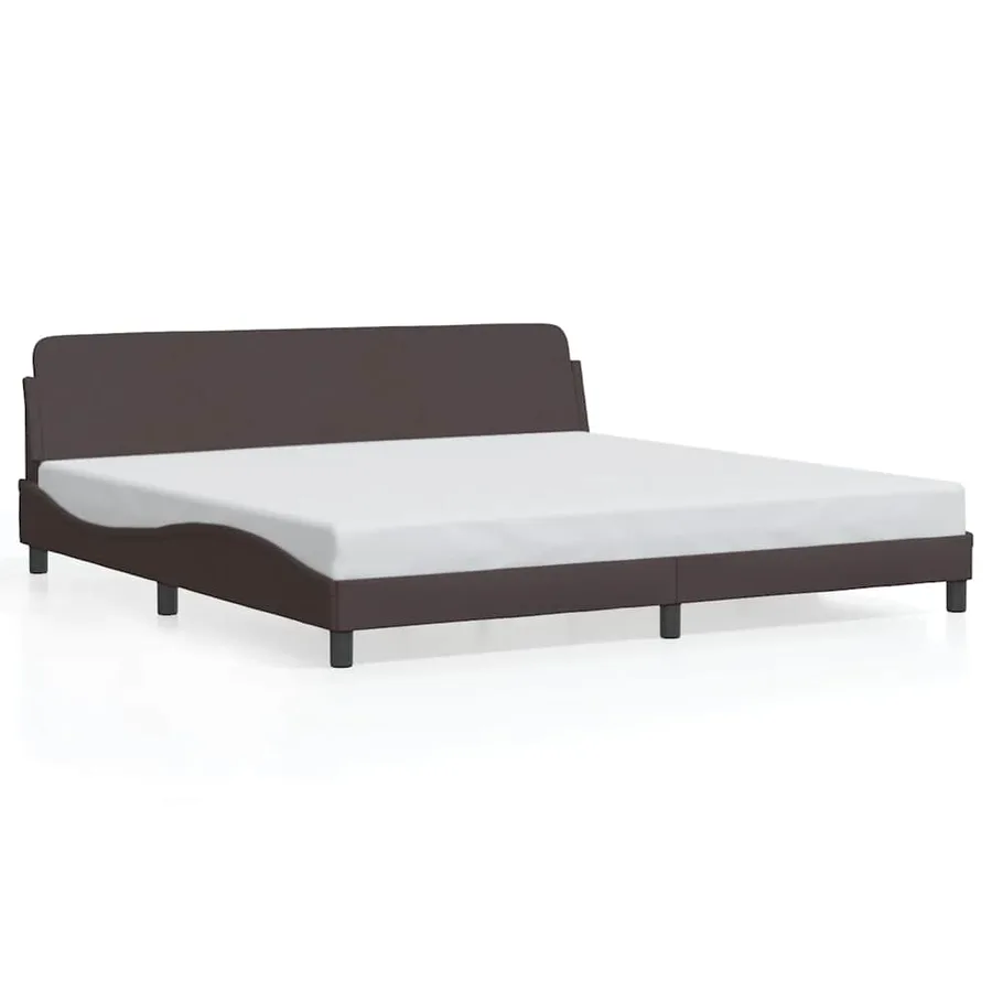 Cadre de lit Dover marron foncé 200x200 cm tissu - 2