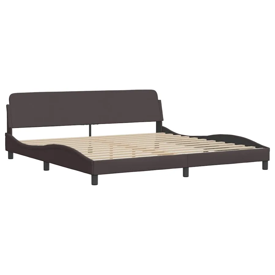 Cadre de lit Dover marron foncé 200x200 cm tissu - 3