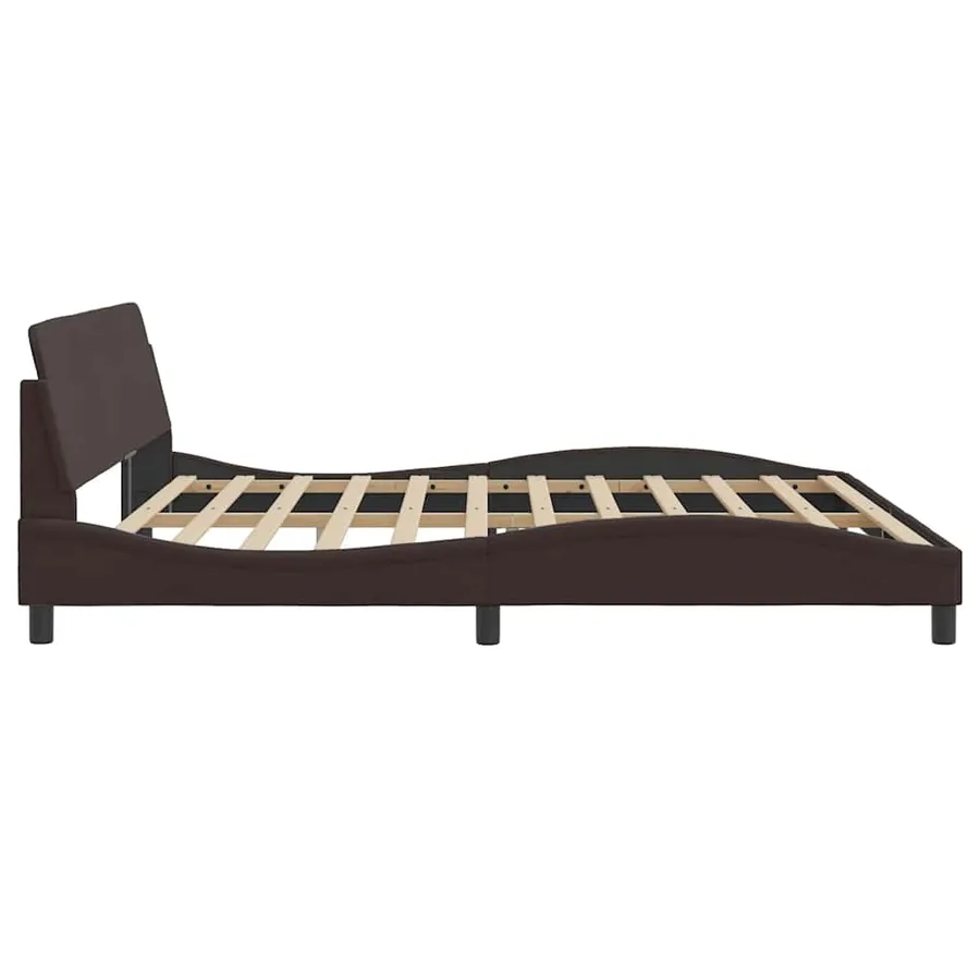 Cadre de lit Dover marron foncé 200x200 cm tissu - 5